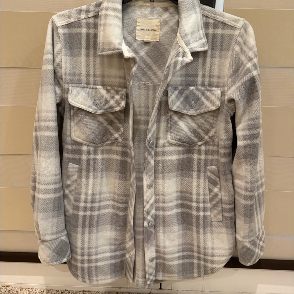 Unisex Gray Plaid Shirt